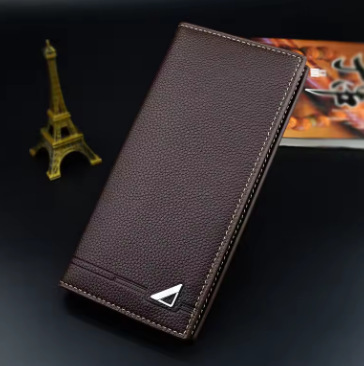 New Men's Wallet Men's Long Wallet Multi Card Slim Fashion Litchi Pattern Soft Leather Wallet Large Capacity Suit Bag