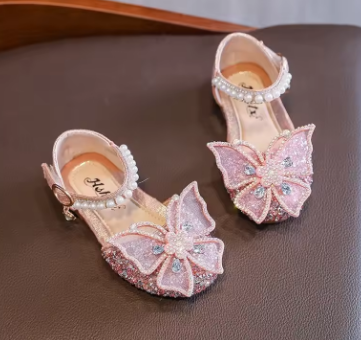 Toddler Girls Dress Shoes for Girls Princess Shoes Low Heels Toddler Soft Sole Glitter Shoes for Wedding Party
