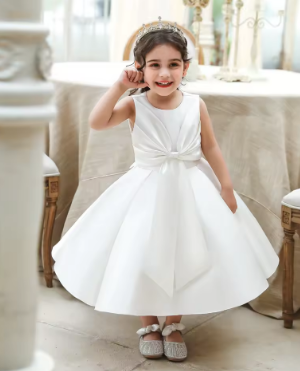 2023 Toddler Baby Girl Party Dresses Big Bow Infant Birthday Princess Dress For Girls Wedding Prom Gown Children Clothes