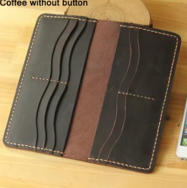 Handmade Vintage Crazy horse Genuine Leather Wallet men Leather long wallet clutch bag male purse money clips money bag