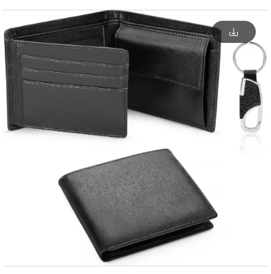 Classic Mens Black Leather Wallets Solid Soft Credit Cards Holders Slim RFID Blocking Purses Coin Pocket Banknote Compartments